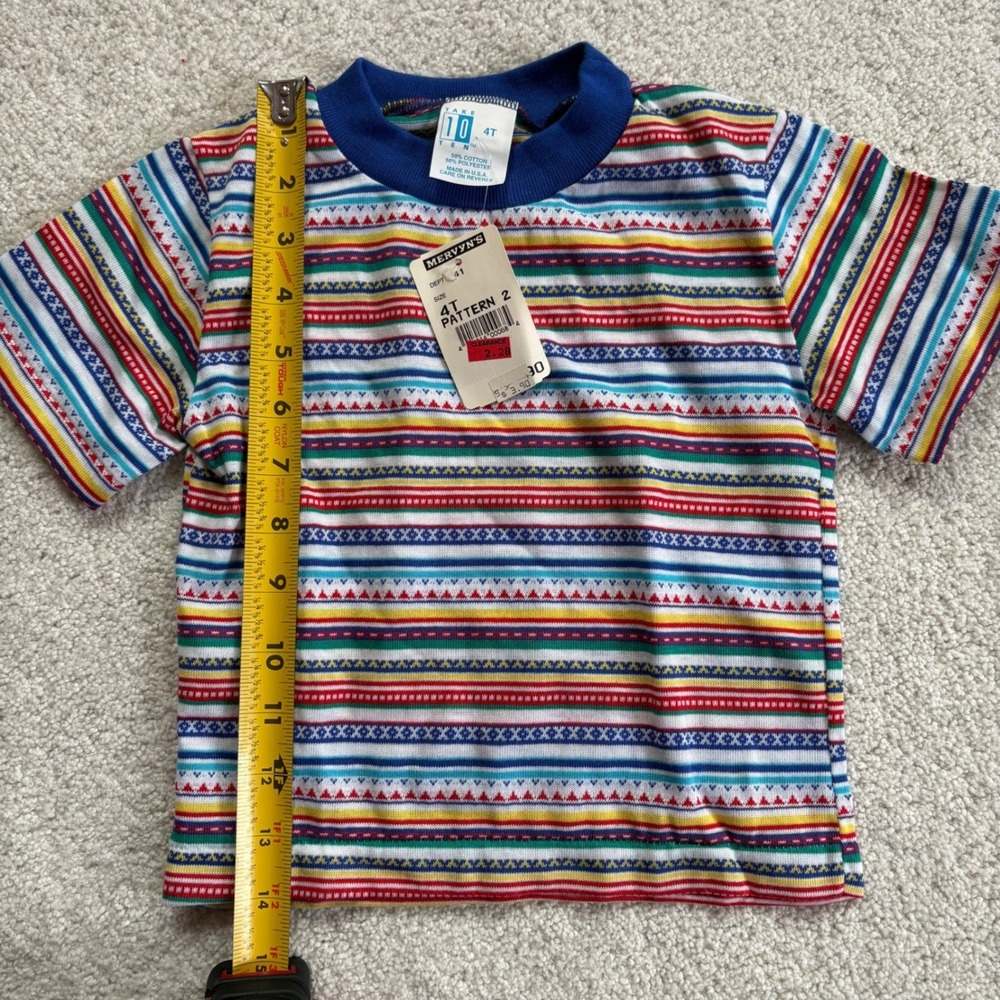 Mervyn's Take 10 3pc Outfit Set Stripe Shorts Shirt Toddler Boys NEW 4T Vintage - Picture 5 of 9